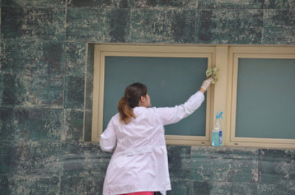 Limpieza de cristales en altura